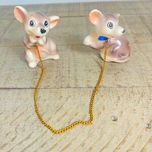 Lipper & Mann Mice Figurines on Chain Vintage Japan Incomplete Set Vintage 1960s